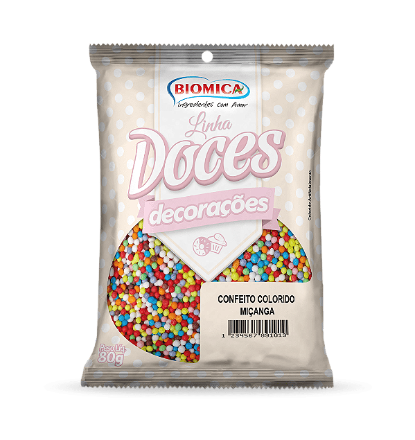 Confeito Miçanga Colorido 80g