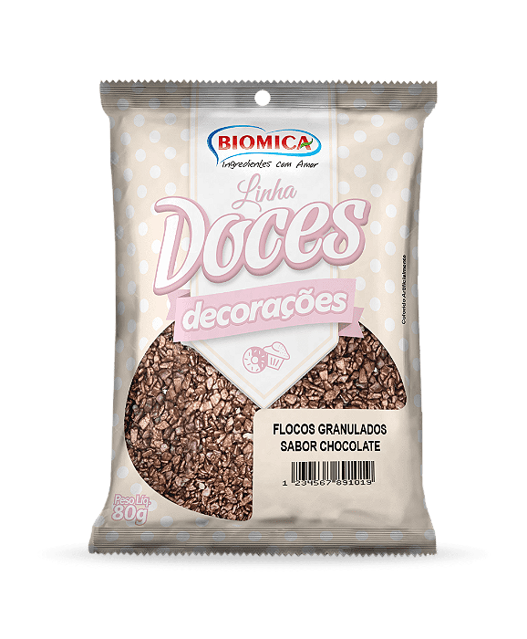 Flocos Granulados 80g Sabor Chocolate