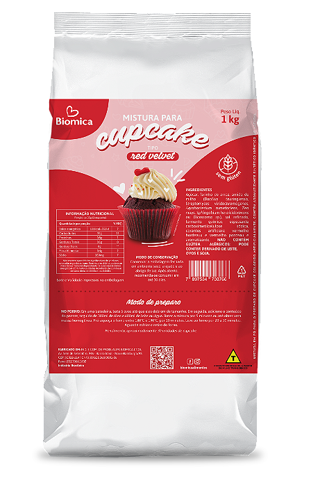Mistura para Cupcake 1kg Sabor Red Velvet