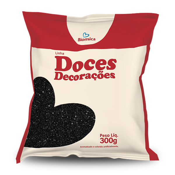 Açúcar Glitter Preto 300g