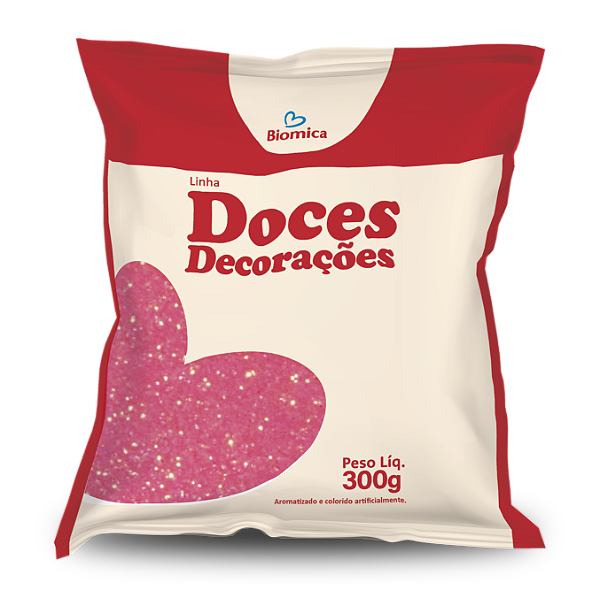 Açúcar Glitter Rosa 300g