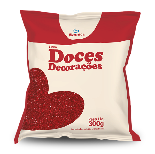 Açúcar Glitter Vermelho 300g