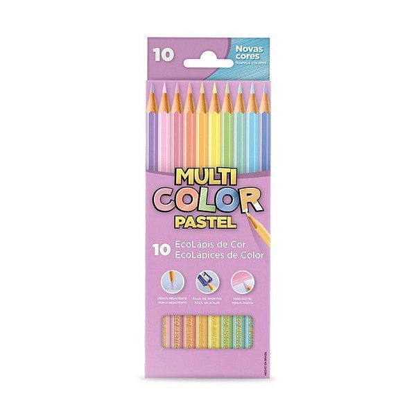 Lápis de Cor Ecolápis Multicolor Pastel 10 Cores Faber-Castell