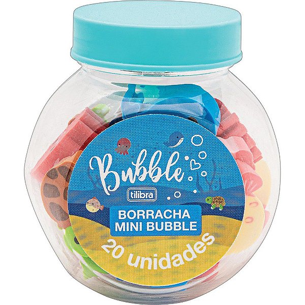 Borracha Mini Bubble Pote com 20 Unidades Tilibra