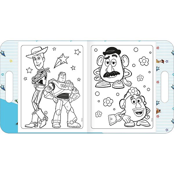 Álbum para Colorir Maleta com Adesivos Toy Story 16 Páginas 68 Adesi