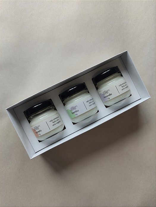 Caixa de mini velas - Canela, Bambu & Lavanda