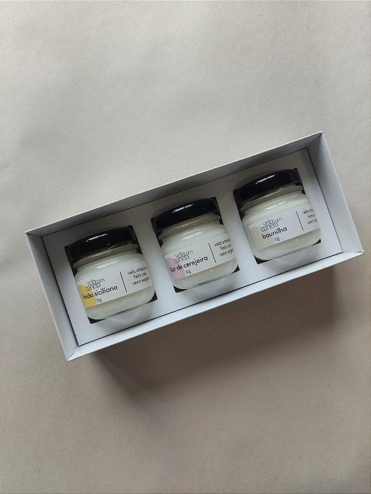 Caixa de mini velas - Limão Siciliano, Flor de Cerejeira & Baunilha