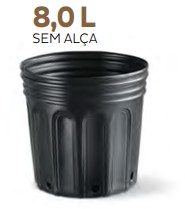 Pote para Muda 08 Litros - Preto