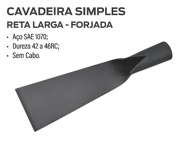 Cavadeira Reta LRG 9" Inteiriça - Collins