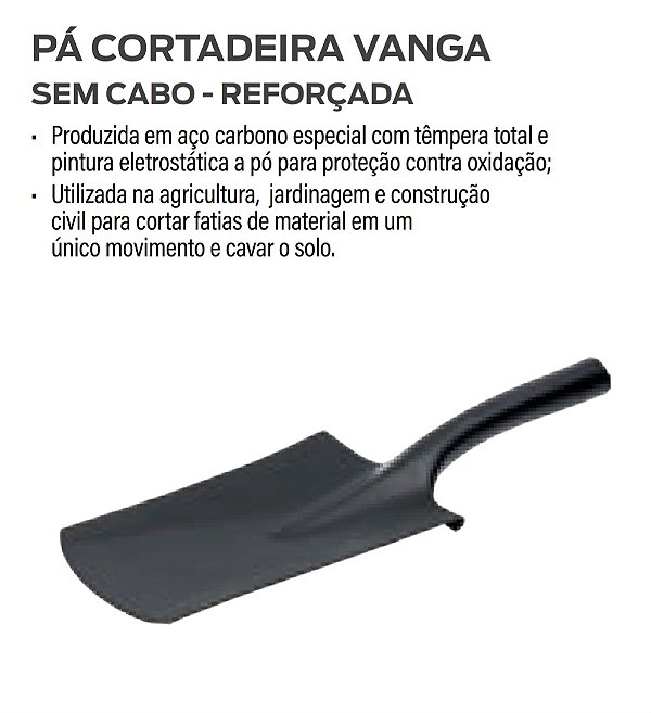 Pá Cortadeira  Reforçada 2.0mm Sem Cabo - Collins