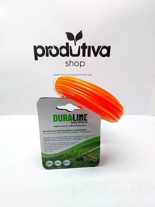 Fio de Nylon Roçadeiras HD 2,4MM Redondo - Loop 12M - Laranja