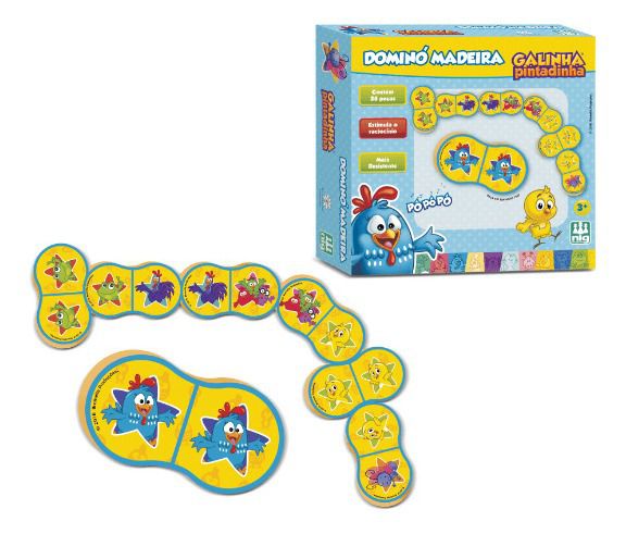 Jogo Galinha Pintadinha Domino Em Madeira - Nig Brinquedos - Bebe Brinquedo