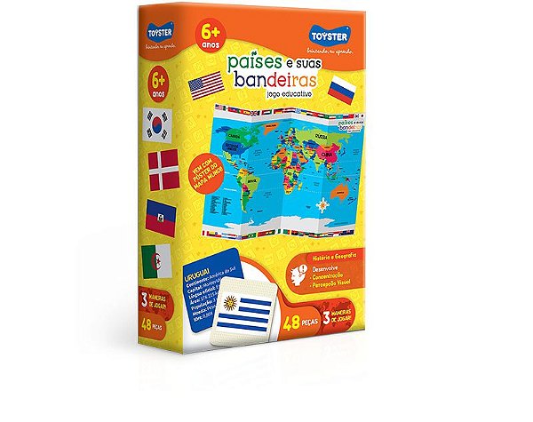 Jogo Educativo Países e suas Bandeiras Toyster - Bebe Brinquedo