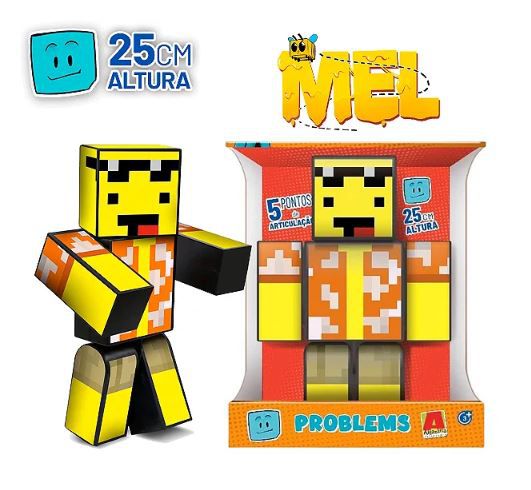 Boneco Problems r Minecraft Articulado 35cm Algazarra