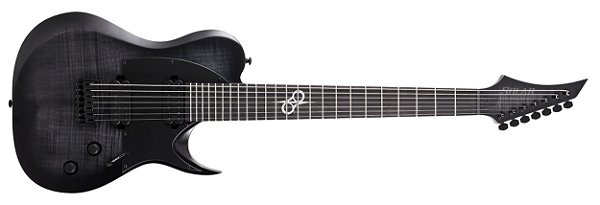 Guitarra elétrica 7 cordas Solar T2.7FBB flamed maple preto