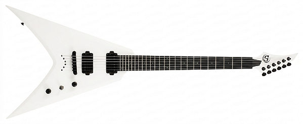 Guitarra 6 Cordas S by Solar VB4.6W branca fosca flying V Indonesia