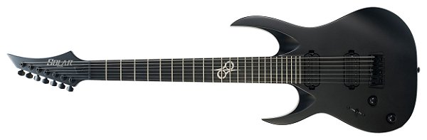 Guitarra elétrica 7 cordas Solar A2.7C LH canhota preto carbono fosco