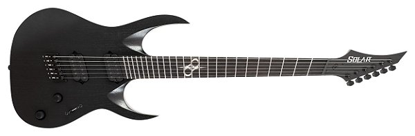 Guitarra elétrica 6 cordas Solar A1.6BOP-FF Black Open Pore Matte