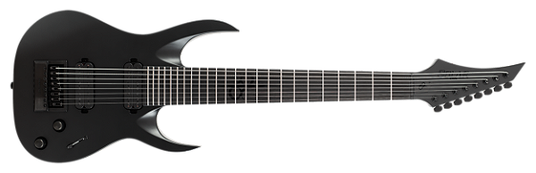 Guitarra elétrica 8 cordas Solar A1.8 SVART Carbon Black Matte