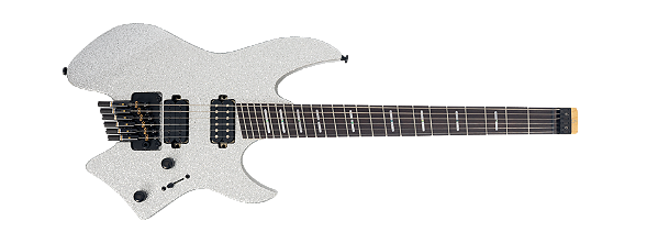 Guitarra elétrica 6c Sire Larry Carlton X6 Headless Silver Sparkle