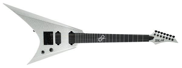 Guitarra elétrica 7 cordas Solar VAR1.7SP Silver Sparkle Gloss