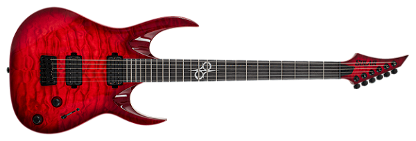 Guitarra elétrica 6 cordas Solar A2.6QBRB-27 Quilt Blood Red Burst