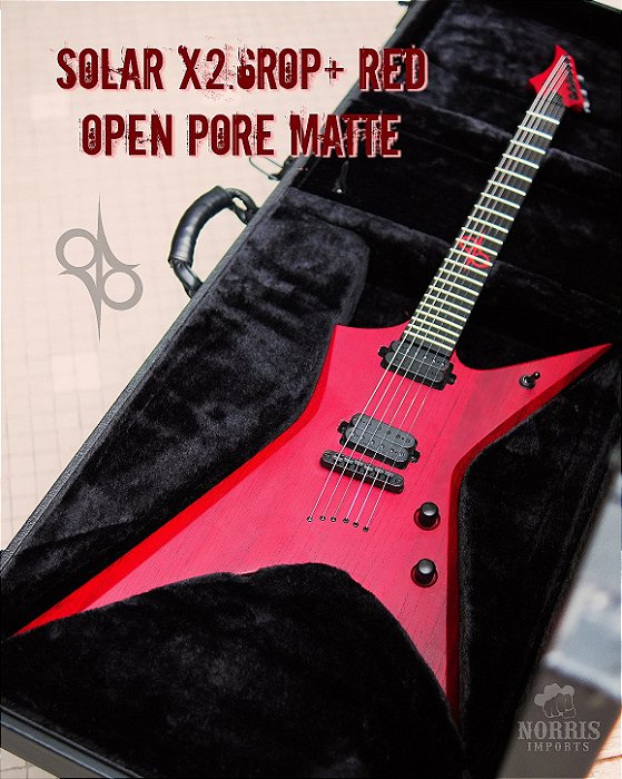 Guitarra elétrica 6 cordas Solar X2.6ROP+ Red Open Pore (usada)