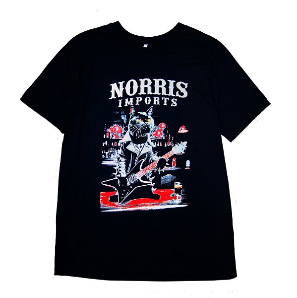 Camiseta Norris Imports - Black cat metal