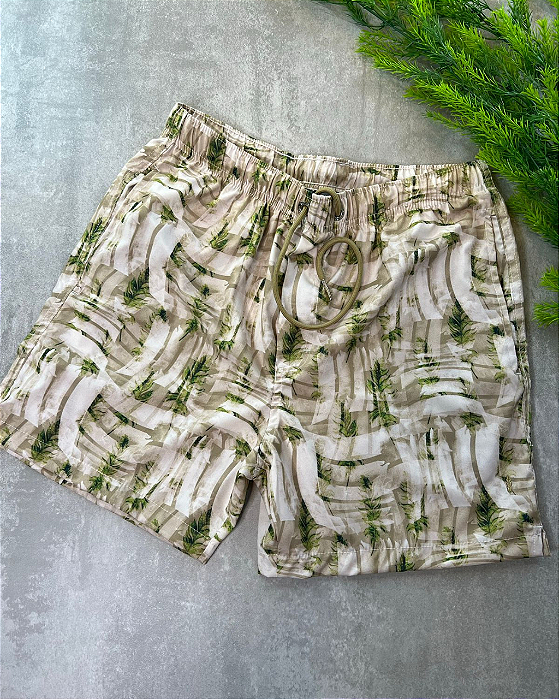 Shorts Swim Oil Painting Red Feather