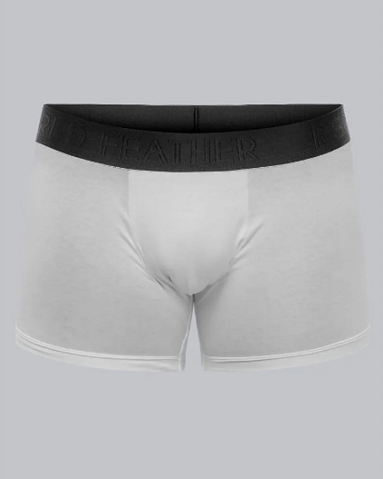 Kit 3 Cuecas Boxer Branca Red Feather