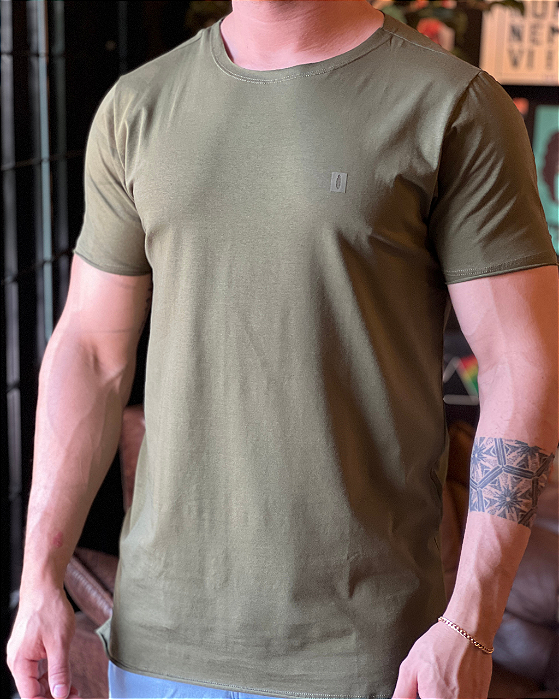 Camiseta Long Verde Militar Red Feather