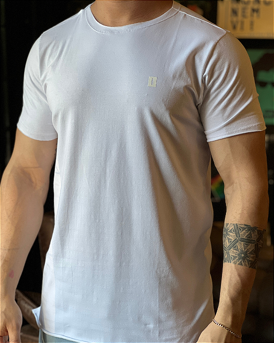 Camiseta Long Branco Red Feather