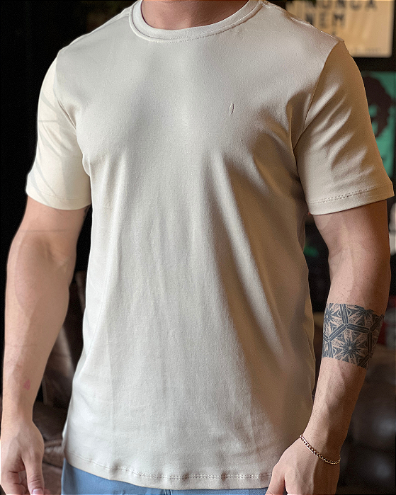 Camiseta 100% Egípcio Areia Red Feather