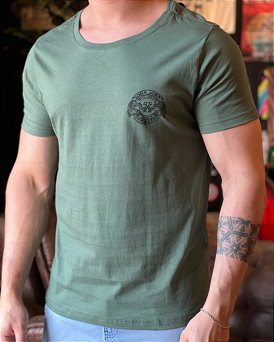 Camiseta Estampada Slim Verde Escuro John John