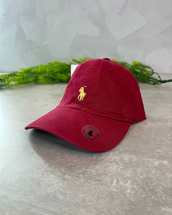 Boné RL Vermelho logo Amarela