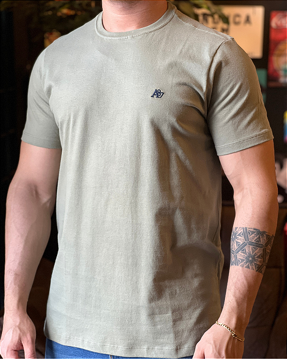 Camiseta Básica Verde Médio Aeropostale