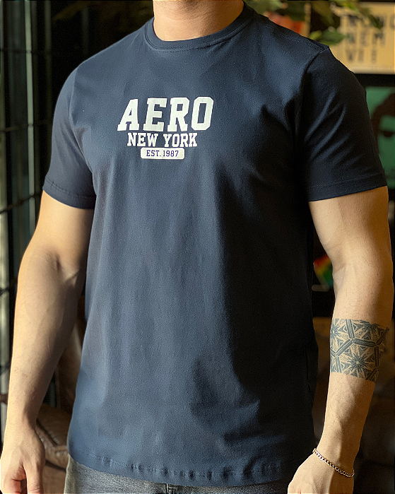 Camiseta Silkada New York Azul Marinho Aeropostale