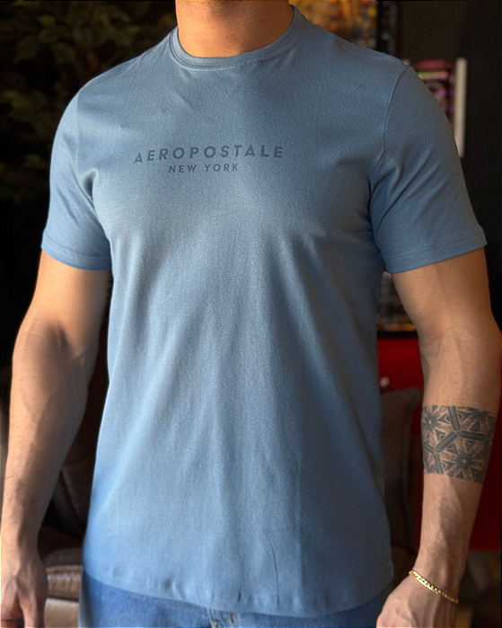 Camiseta Silkada Azul Eclesiástico Aeropostale