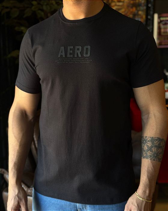 Camiseta Silkada Preta Aeropostale