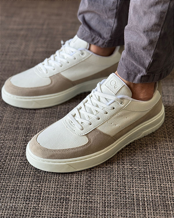 Tenis Bicolor Off White/Bege Ogochi