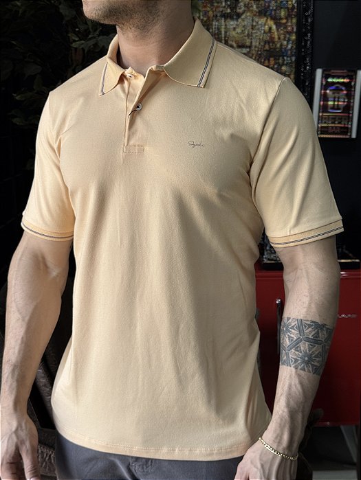 Polo Casual Slim Laranja Claro Ogochi