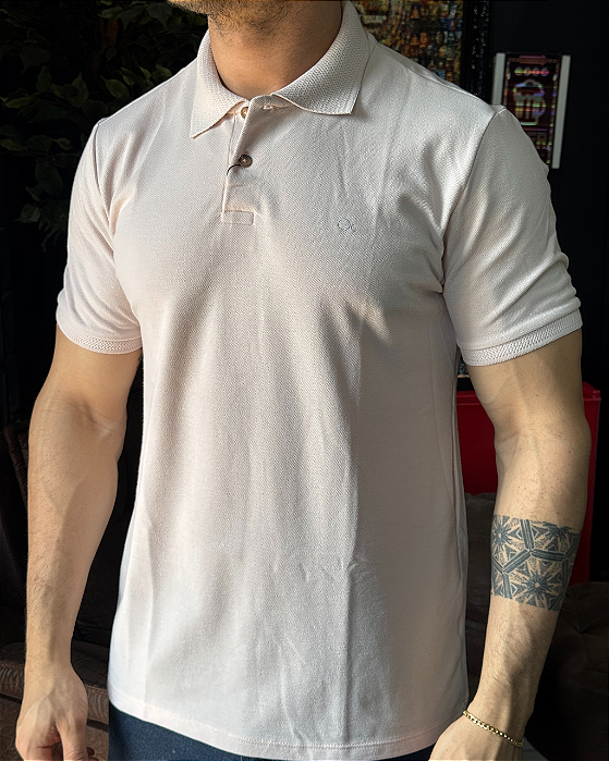 Gola Polo Essencial Slim Rosa Claro Ogochi