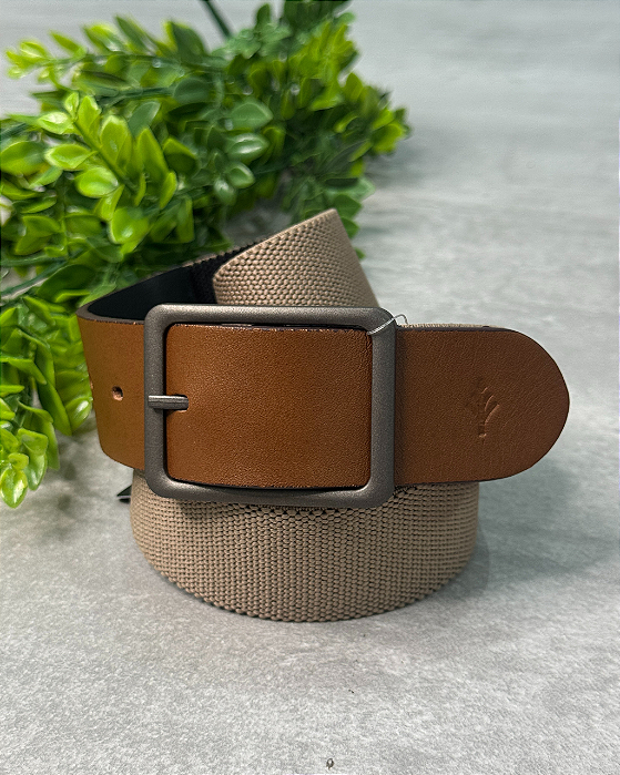 Cinto Class Elástico Caqui/Preto Eros