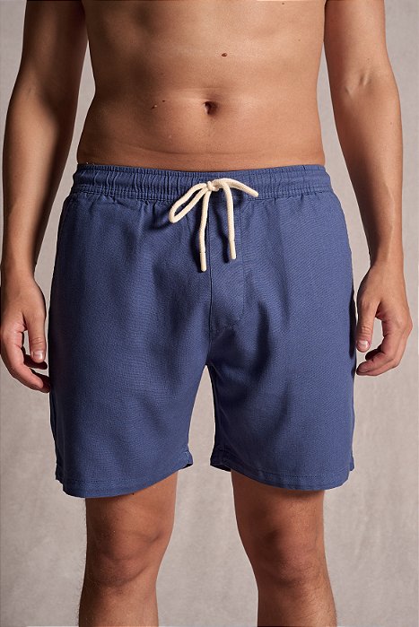 Shorts Linho Azul Petróleo Ankor