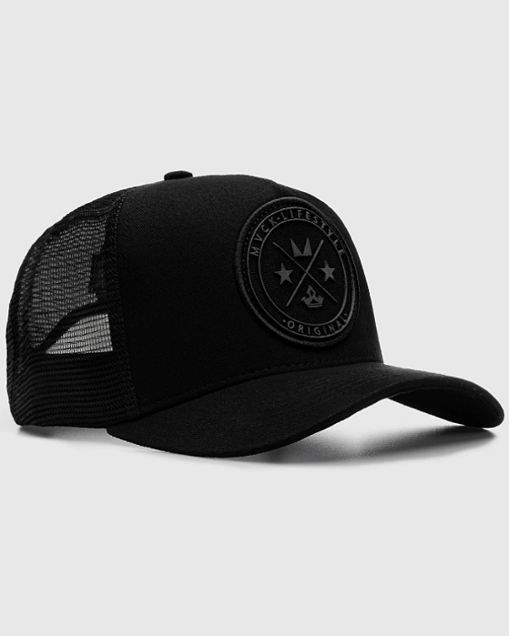 Boné Trucker Brasão All Black MVCK