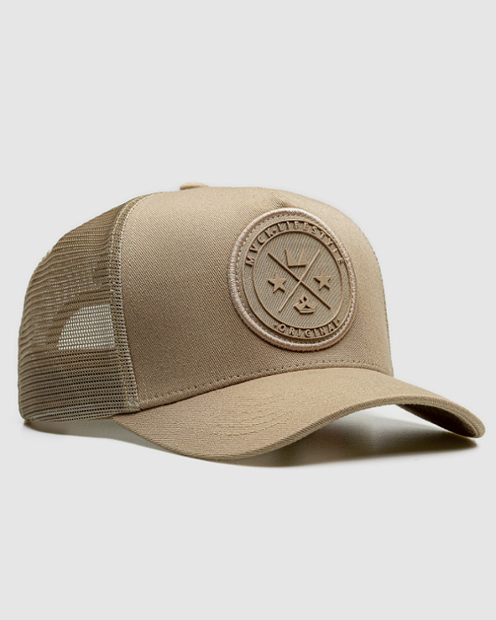 Boné Trucker Brasão Areia MVCK
