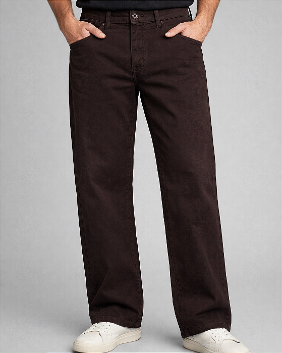 Calça Boca Larga Marrom Pollice Office Ref: 4103