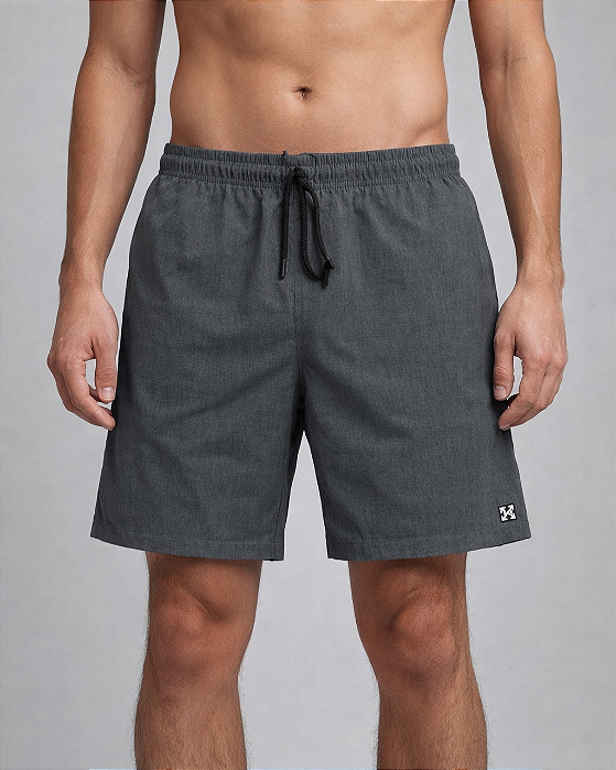 Shorts Tropical Tactel Chumbo Kawipii