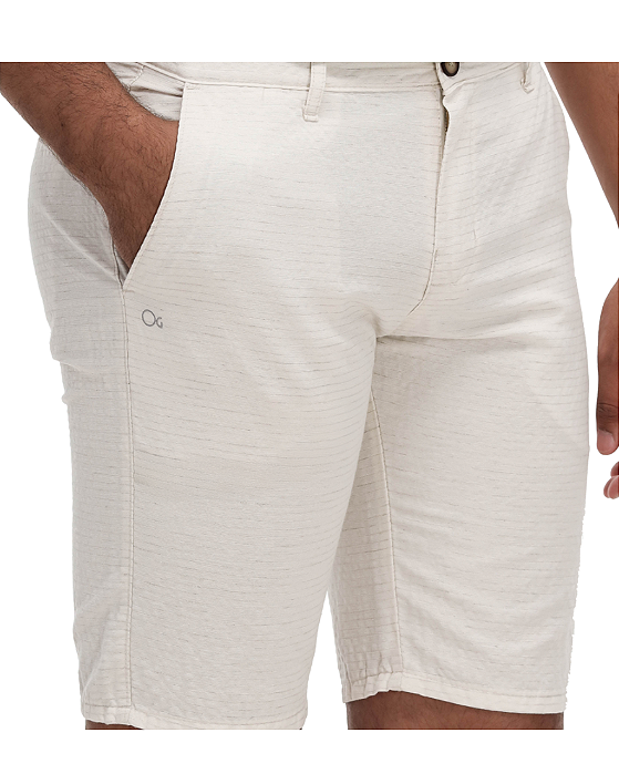 Bermuda Casual Listrada Areia Ogochi