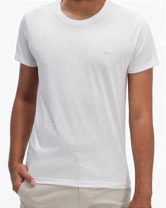 Camiseta Basica Branca Slim Ogochi